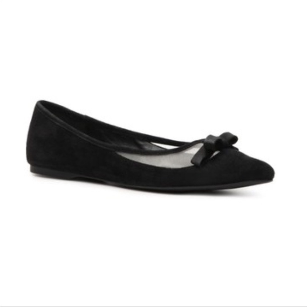BCBG Black suede flats, NIB - Picture 1 of 5